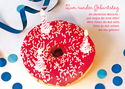 Postkarte - zum runden Geburtstag