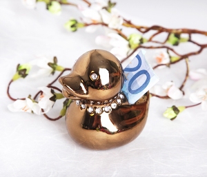 Spardose Ente - gold